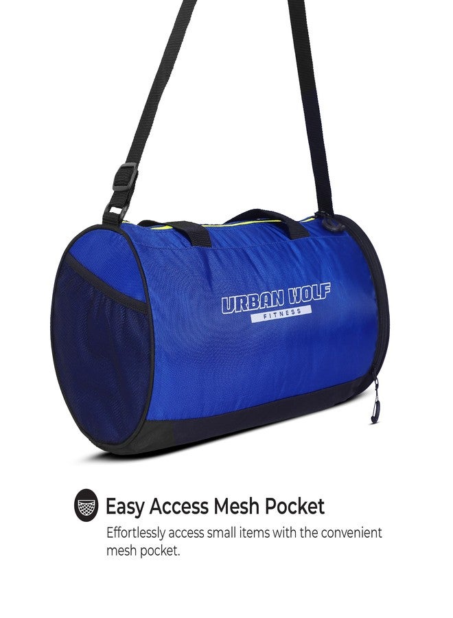 Urban Wolf 26L Gym Duffle Bag | Unisex Blue & Green Zipper | Separate Shoe Compartment | Quick Access Pocket | Durable Polyester | Multi-Functional Sports & Travel Bag | Dimensions 49x23x23 cm - Image 4